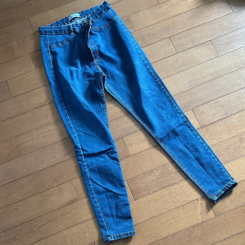Zara High Rise Blue Jeans